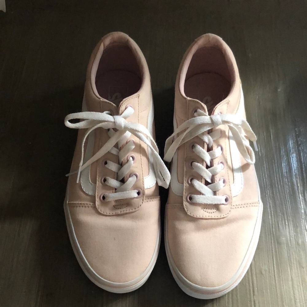 Pink canvas old skool vans women’s size 9.5